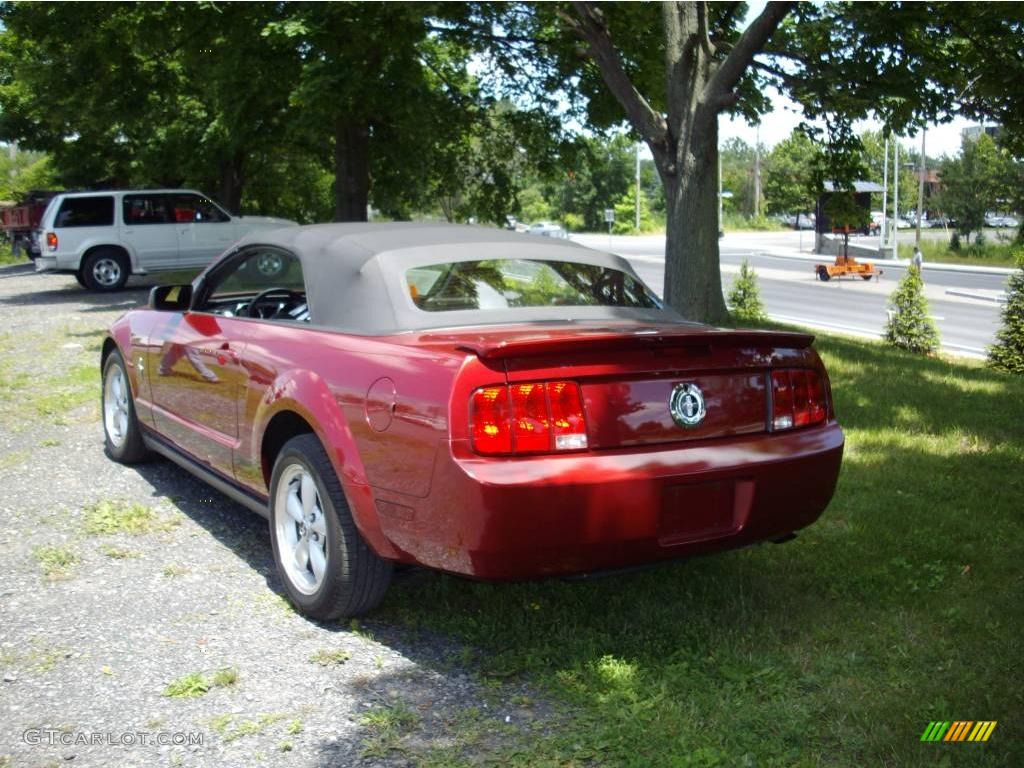 2007 Mustang V6 Premium Convertible - Redfire Metallic / Dark Charcoal photo #4