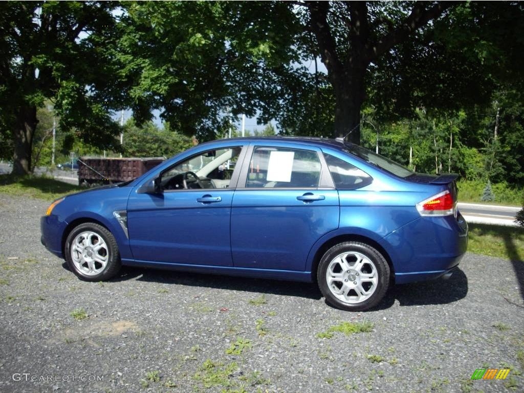 2008 Focus SES Sedan - Vista Blue Metallic / Charcoal Black photo #2