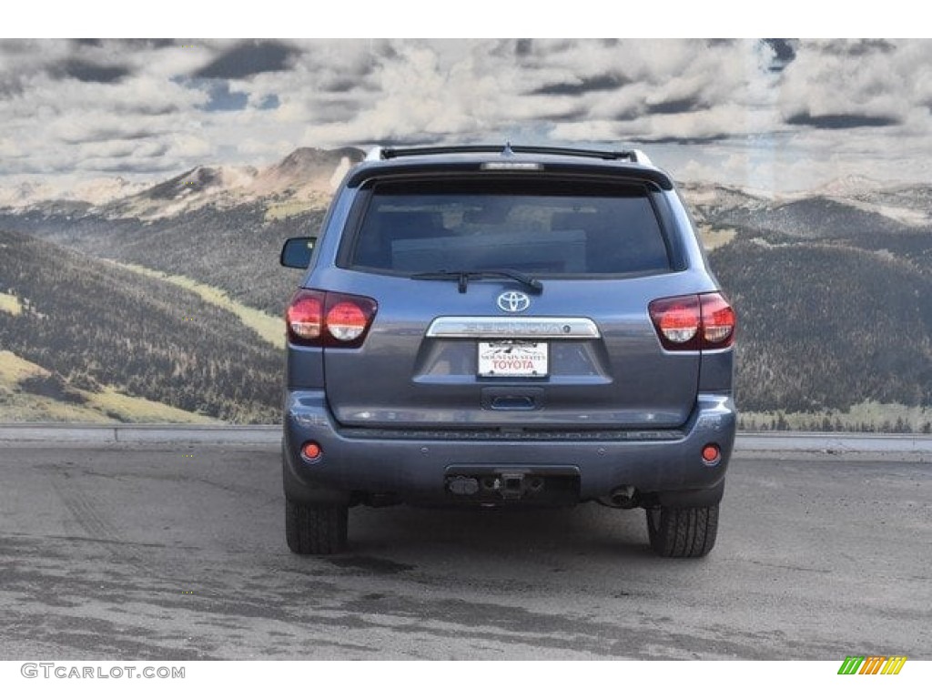 2018 Sequoia Platinum 4x4 - Shoreline Blue Pearl / Red Rock/Black photo #4