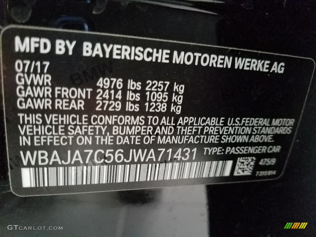 2018 5 Series 530i xDrive Sedan - Black Sapphire Metallic / Black photo #28