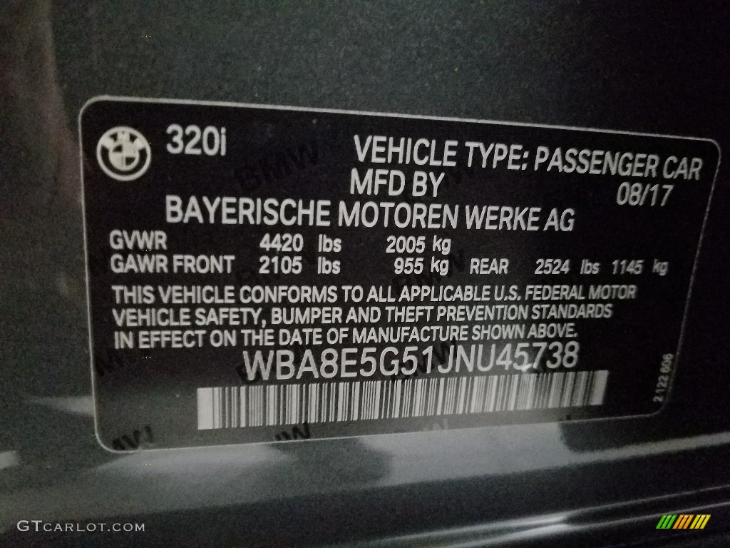 2018 3 Series 320i xDrive Sedan - Mineral Grey Metallic / Black photo #28