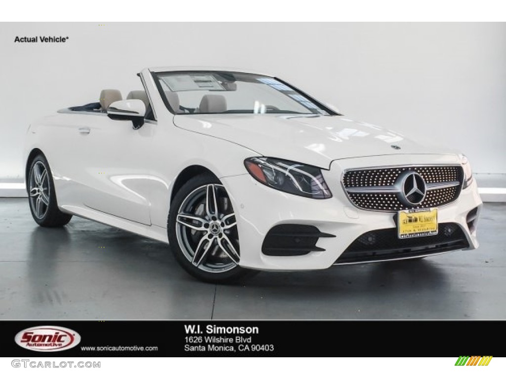 2018 E 400 Convertible - designo Diamond White Metallic / Macchiato Beige/Yacht Blue photo #1