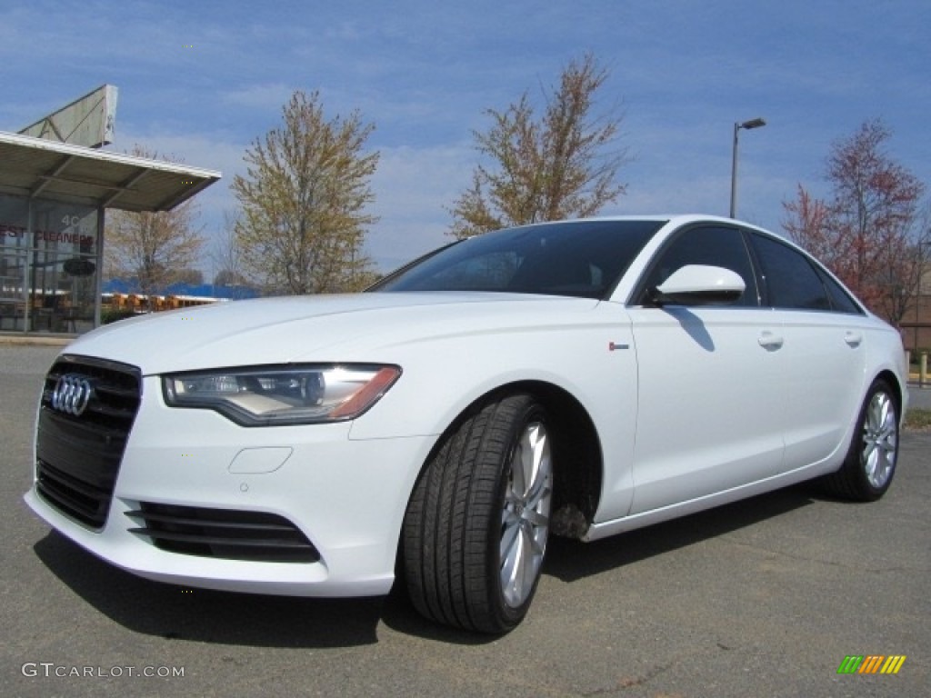 2012 A6 3.0T quattro Sedan - Glacier White Metallic / Black photo #6