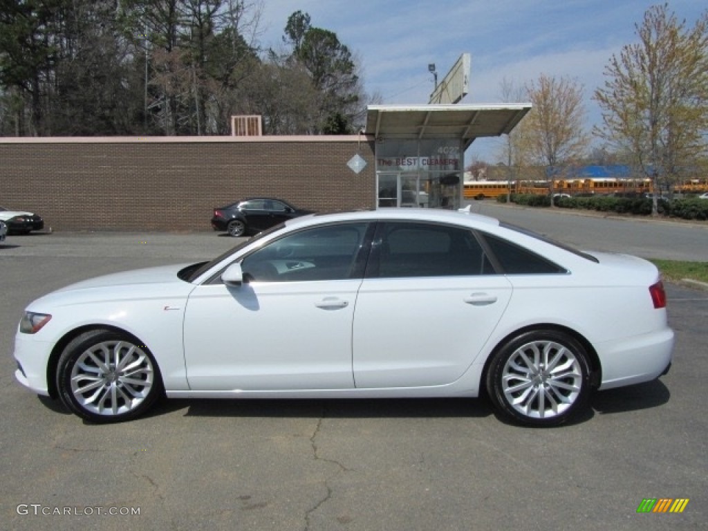 2012 A6 3.0T quattro Sedan - Glacier White Metallic / Black photo #7