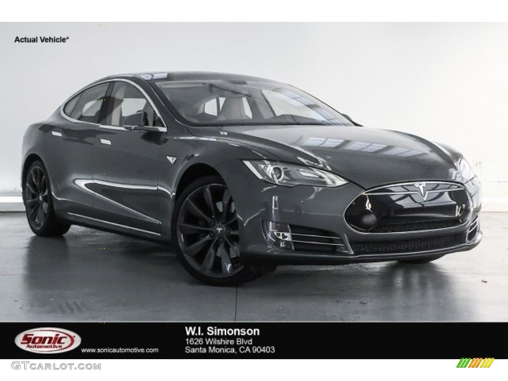 negatief knoflook Veel 2014 Grey Metallic Tesla Model S P85D Performance #126083096 | GTCarLot.com  - Car Color Galleries
