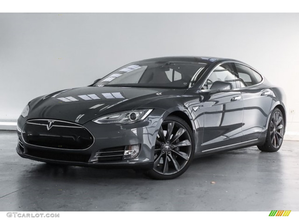 2014 Model S P85D Performance - Grey Metallic / Tan photo #13