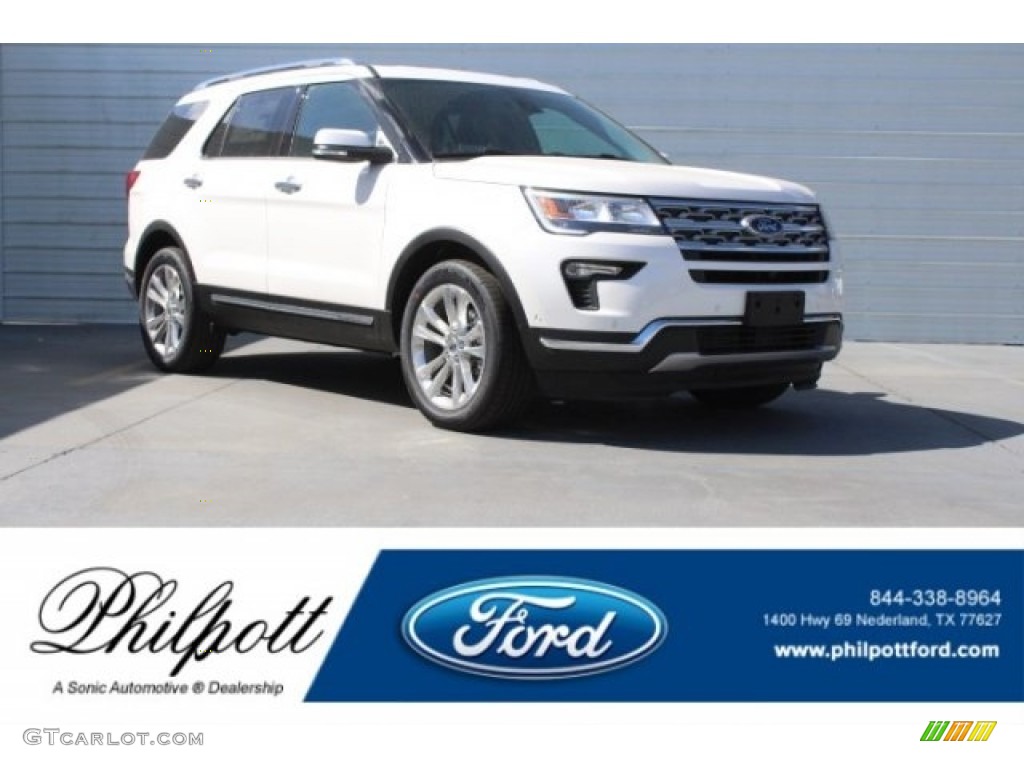 2018 Explorer Limited - White Platinum / Ebony Black photo #1