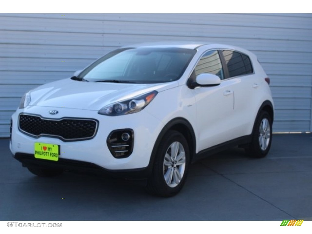 2017 Sportage LX AWD - Clear White / Black photo #3