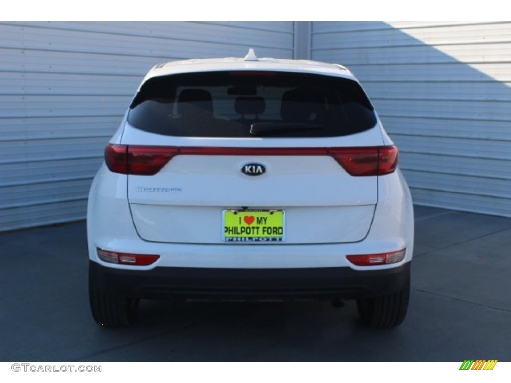 2017 Sportage LX AWD - Clear White / Black photo #8