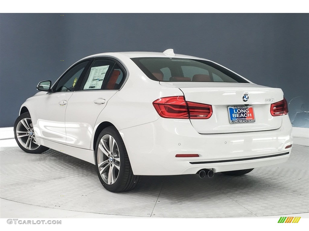 2018 3 Series 330i Sedan - Alpine White / Coral Red photo #3