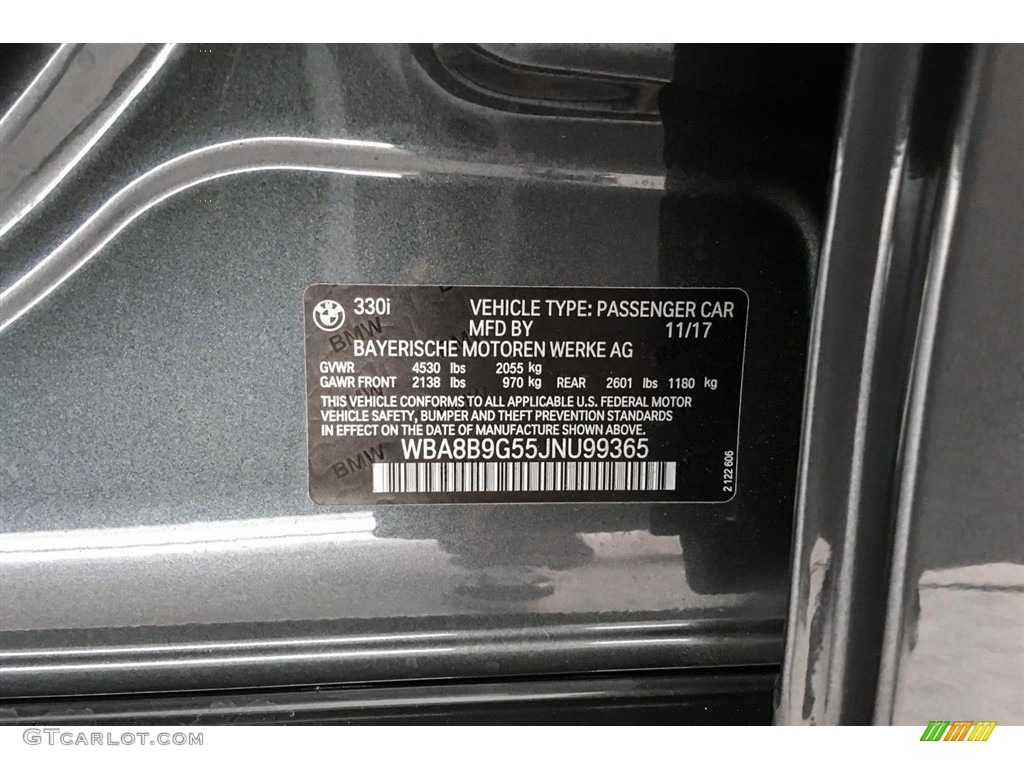 2018 3 Series 330i Sedan - Mineral Grey Metallic / Black photo #11