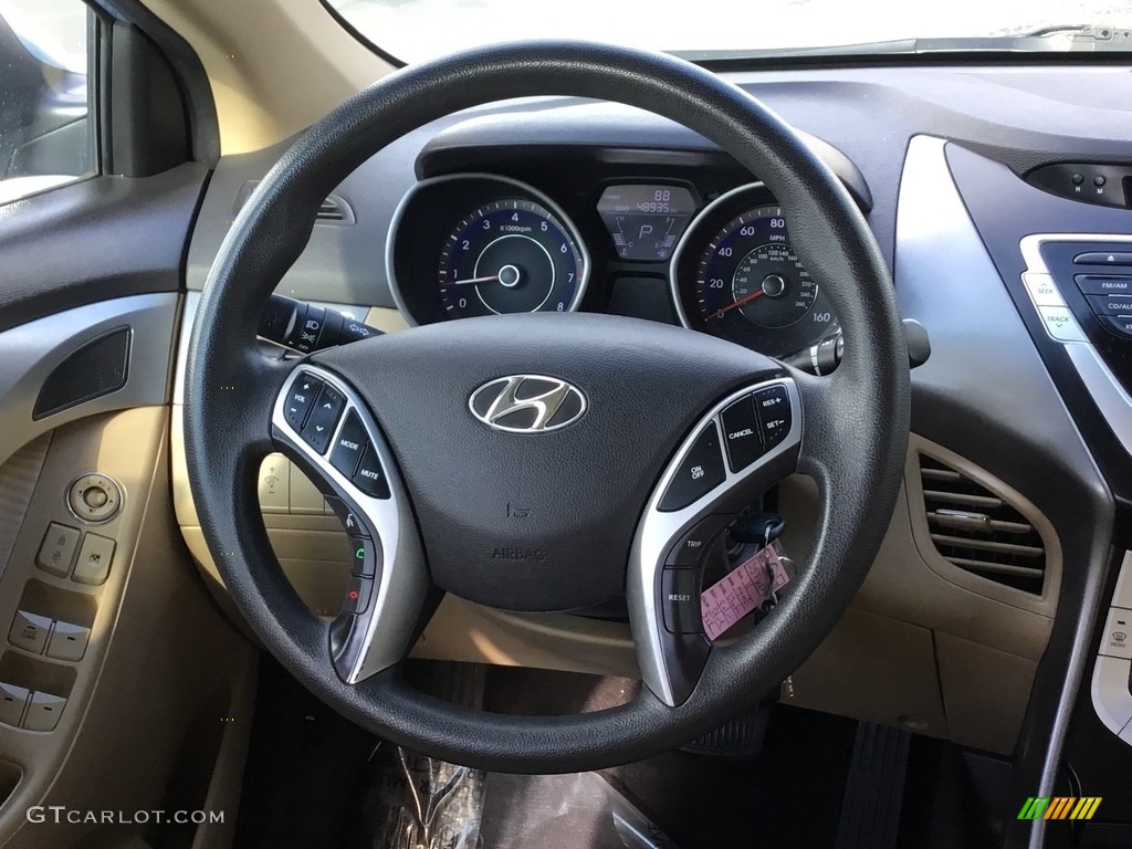 2011 Elantra GLS - Blue Sky Metallic / Beige photo #15