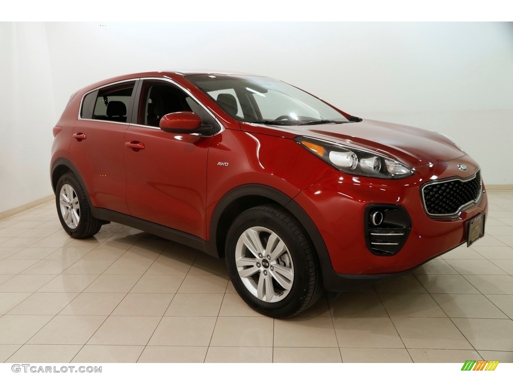 2018 Sportage LX AWD - Hyper Red / Black photo #1