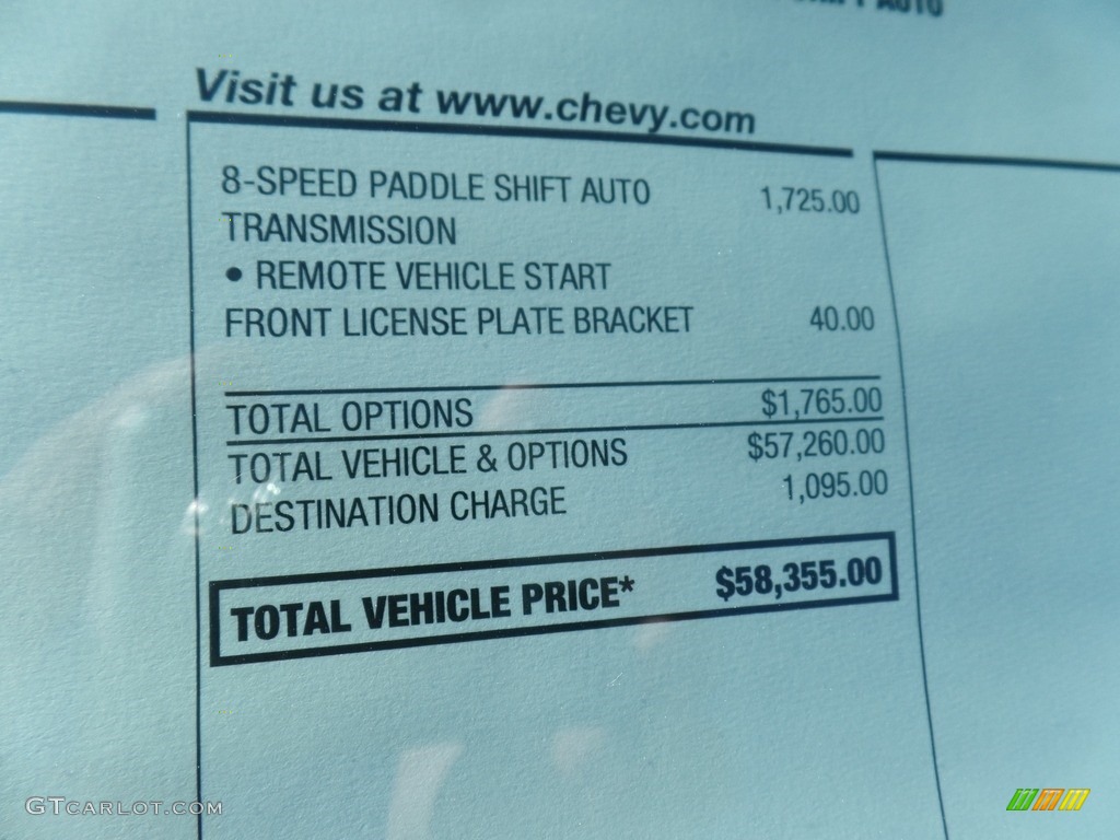 2019 Chevrolet Corvette Stingray Coupe Window Sticker Photo #126109532