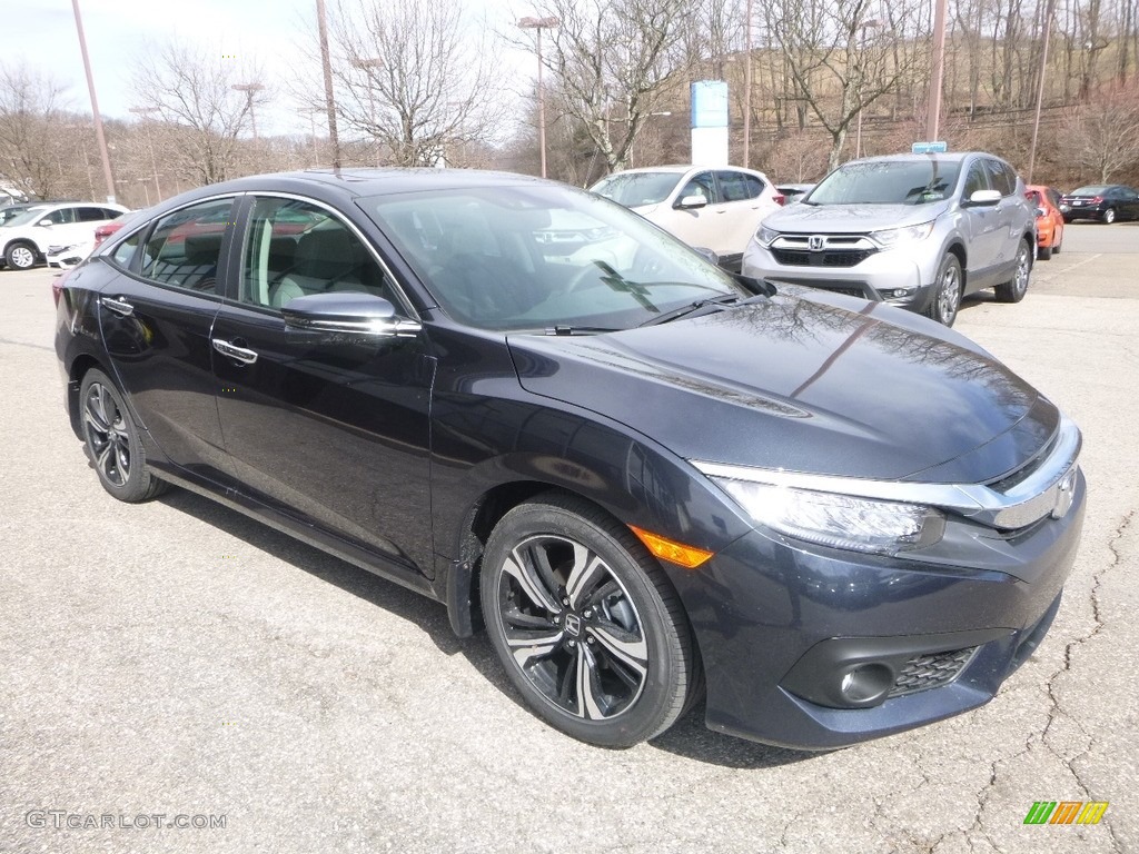 2018 Civic Touring Sedan - Cosmic Blue Metallic / Gray photo #5