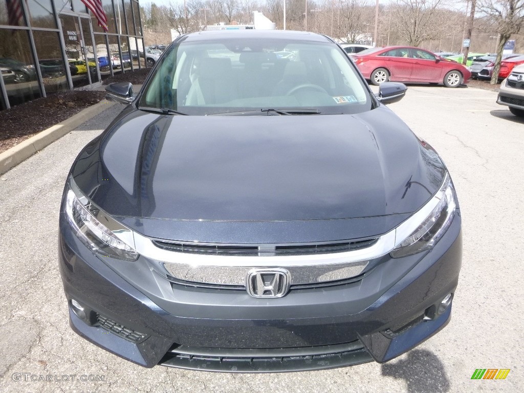 2018 Civic Touring Sedan - Cosmic Blue Metallic / Gray photo #6