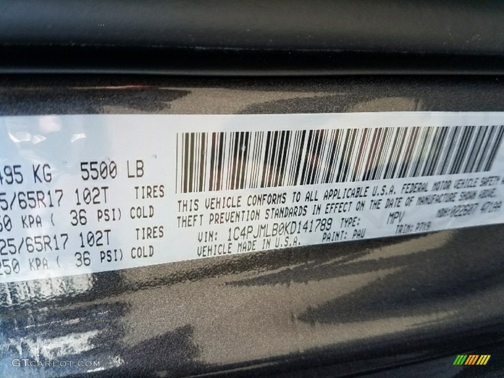 2019 Cherokee Color Code PAU for Granite Crystal Metallic Photo #126116597