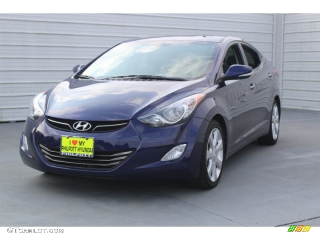 2013 Elantra Limited - Indigo Night / Gray photo #3