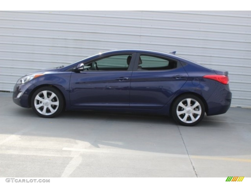 2013 Elantra Limited - Indigo Night / Gray photo #6