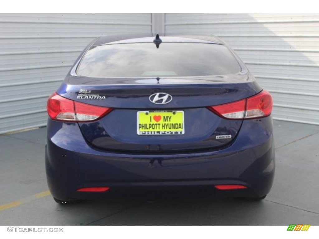 2013 Elantra Limited - Indigo Night / Gray photo #8
