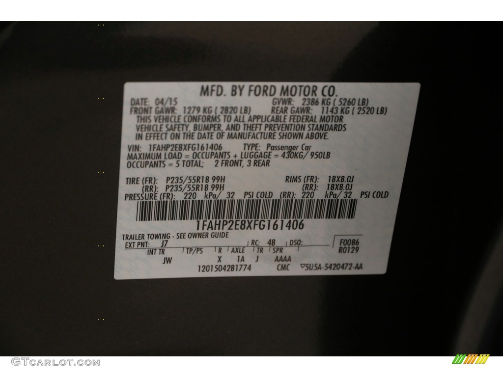 2015 Taurus SEL - Magnetic Metallic / Charcoal Black photo #22