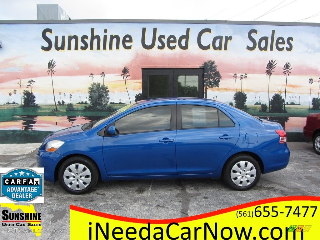 2010 Yaris Sedan - Blue Streak Metallic / Dark Charcoal photo #1