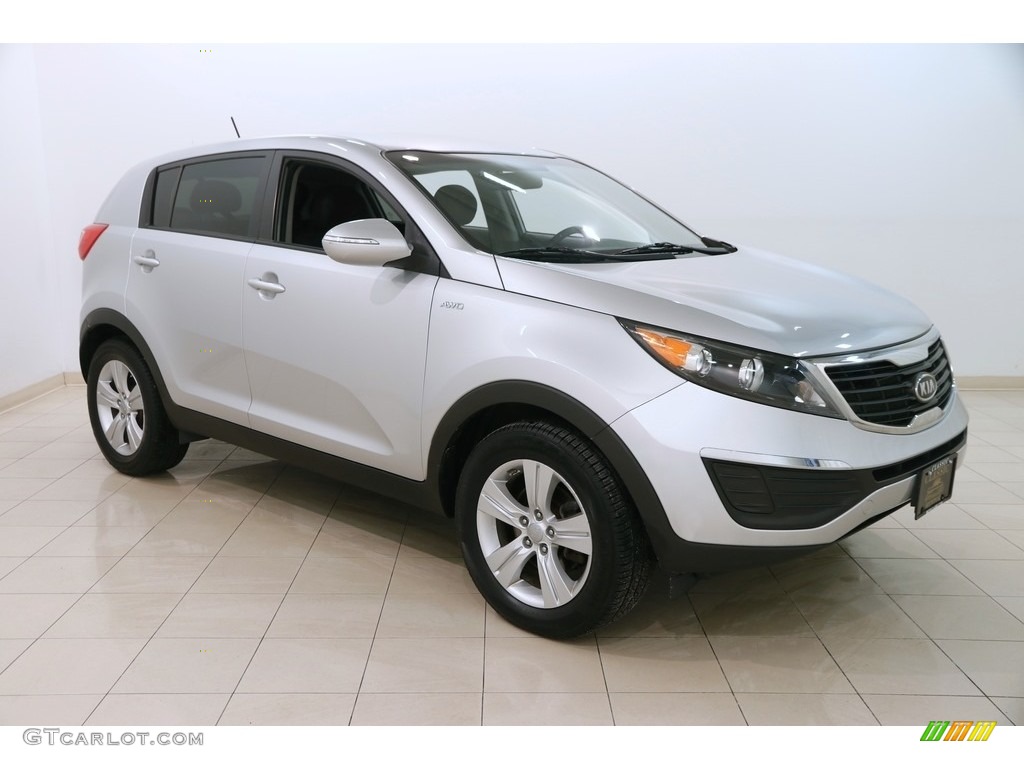 2012 Sportage LX AWD - Bright Silver / Black photo #1