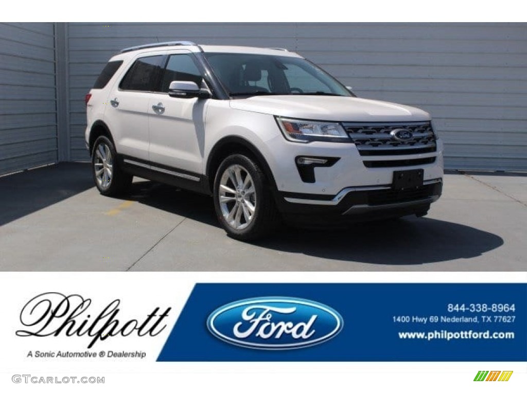 2018 Explorer Limited - White Platinum / Ebony Black photo #1