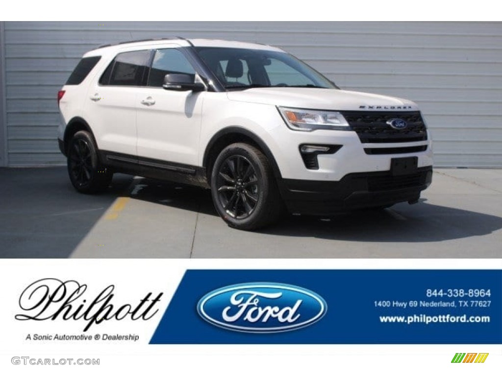 2018 Explorer XLT - White Platinum / Ebony Black photo #1
