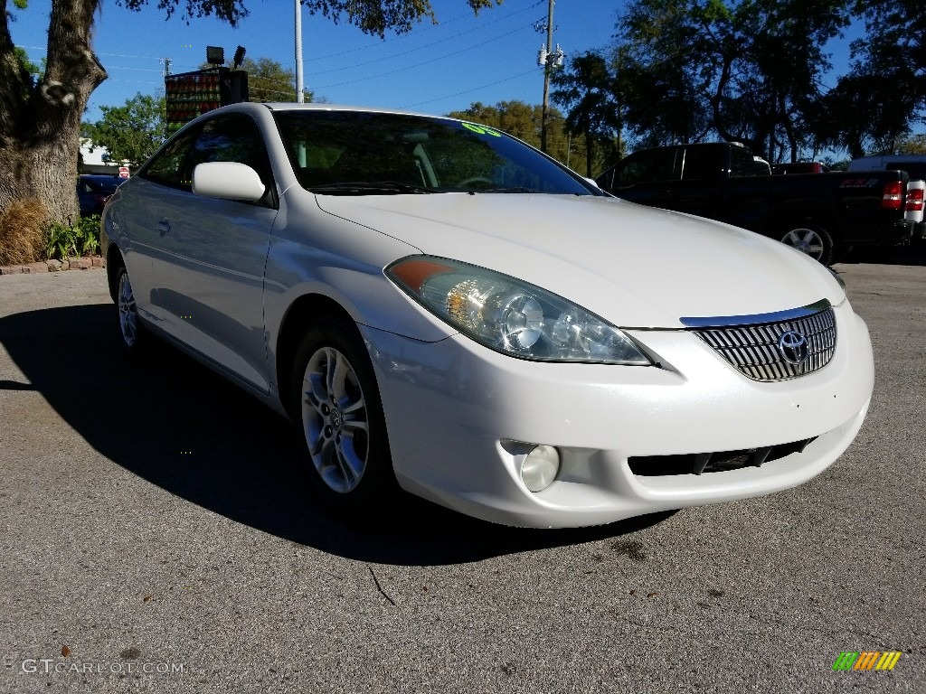 2005 Solara SE V6 Coupe - Arctic Frost Pearl White / Dark Stone photo #1