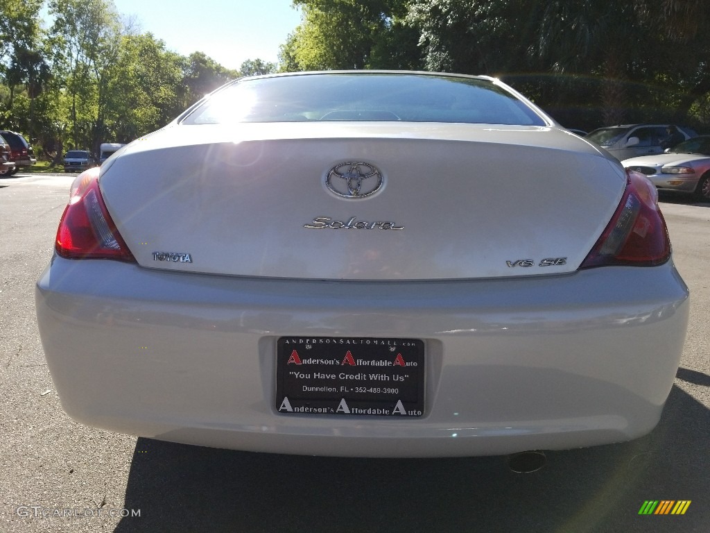 2005 Solara SE V6 Coupe - Arctic Frost Pearl White / Dark Stone photo #4