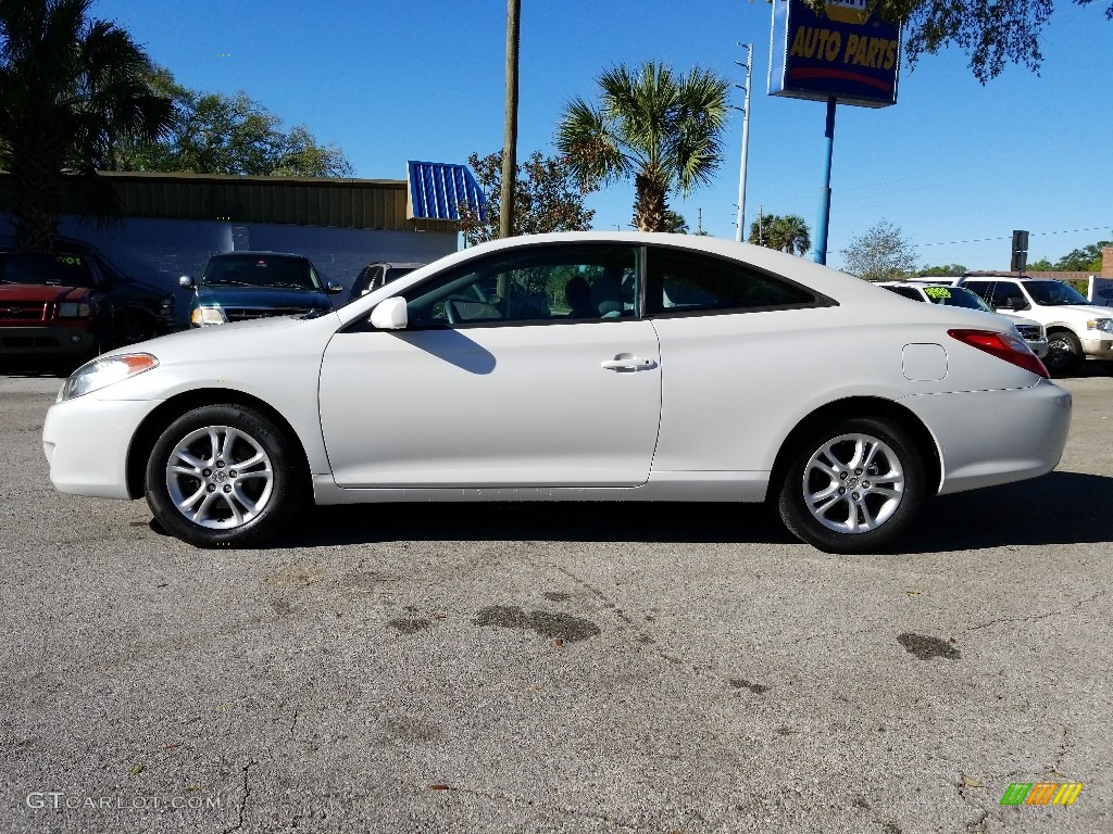 2005 Solara SE V6 Coupe - Arctic Frost Pearl White / Dark Stone photo #6