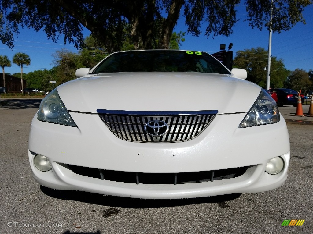 2005 Solara SE V6 Coupe - Arctic Frost Pearl White / Dark Stone photo #8