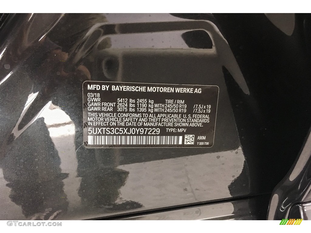 2018 X3 Color Code A90 for Dark Graphite Metallic Photo #126160323