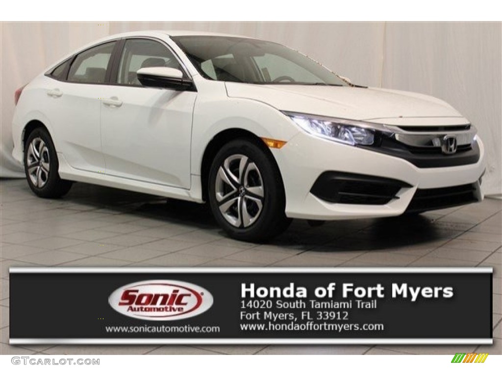 2018 Civic LX Sedan - Taffeta White / Ivory photo #1