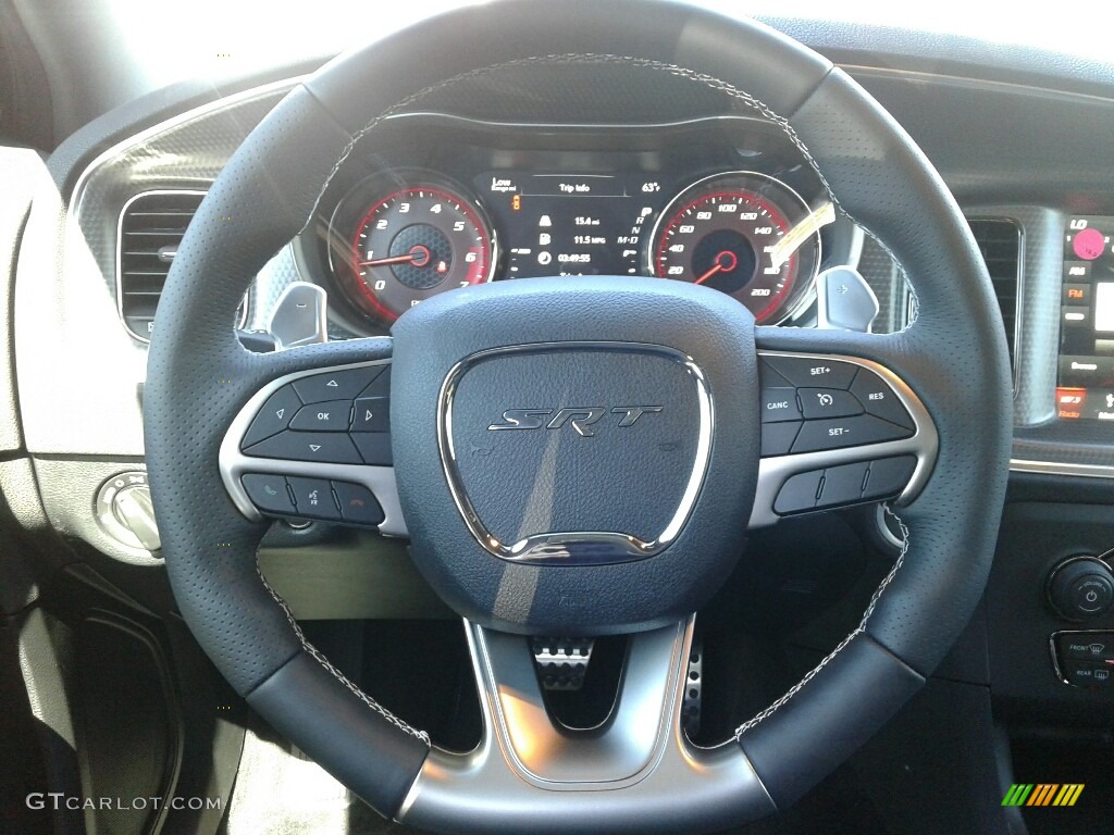 2018 Dodge Charger SRT Hellcat Black Steering Wheel Photo #126162249