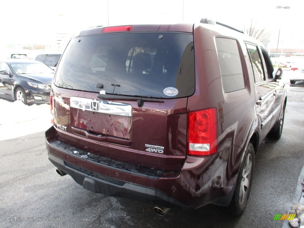 2015 Pilot Touring 4WD - Dark Cherry Pearl / Beige photo #5