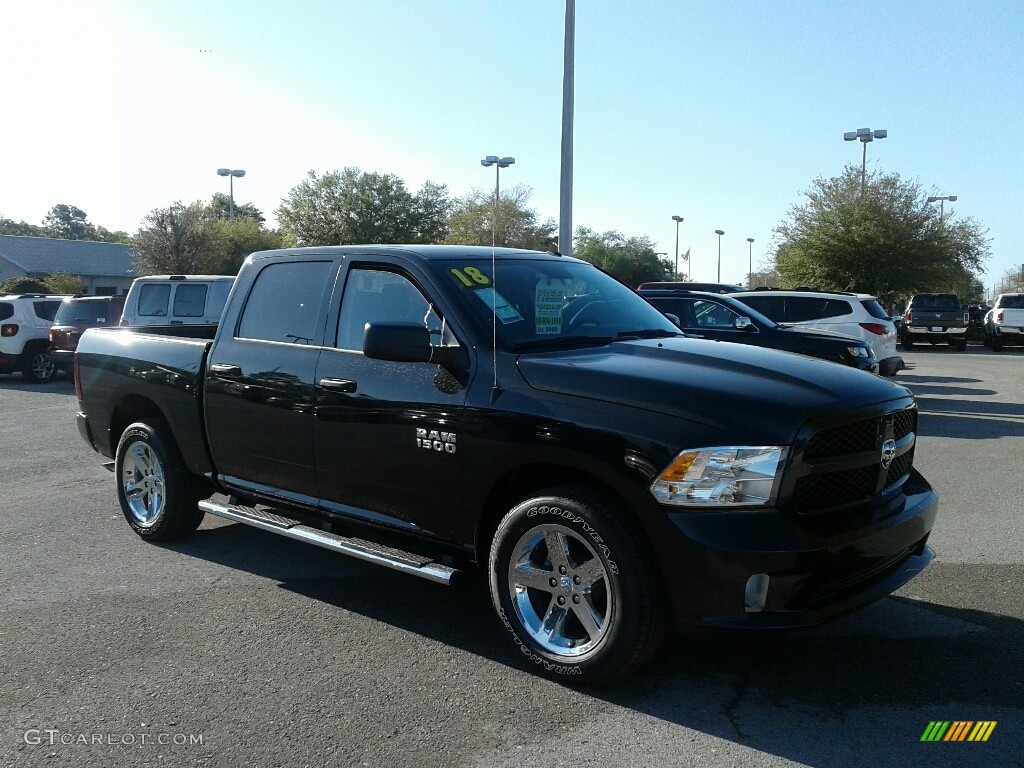 2018 1500 Express Crew Cab - Brilliant Black Crystal Pearl / Black/Diesel Gray photo #7