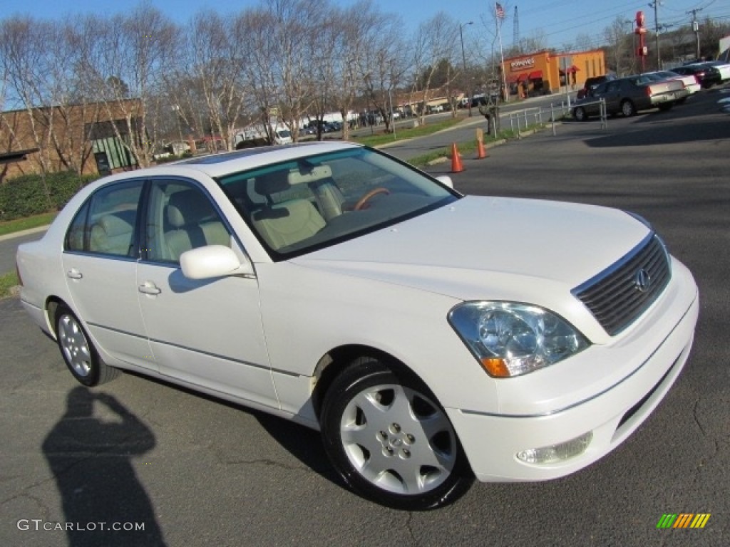 2003 LS 430 Sedan - Crystal White / Ecru photo #3