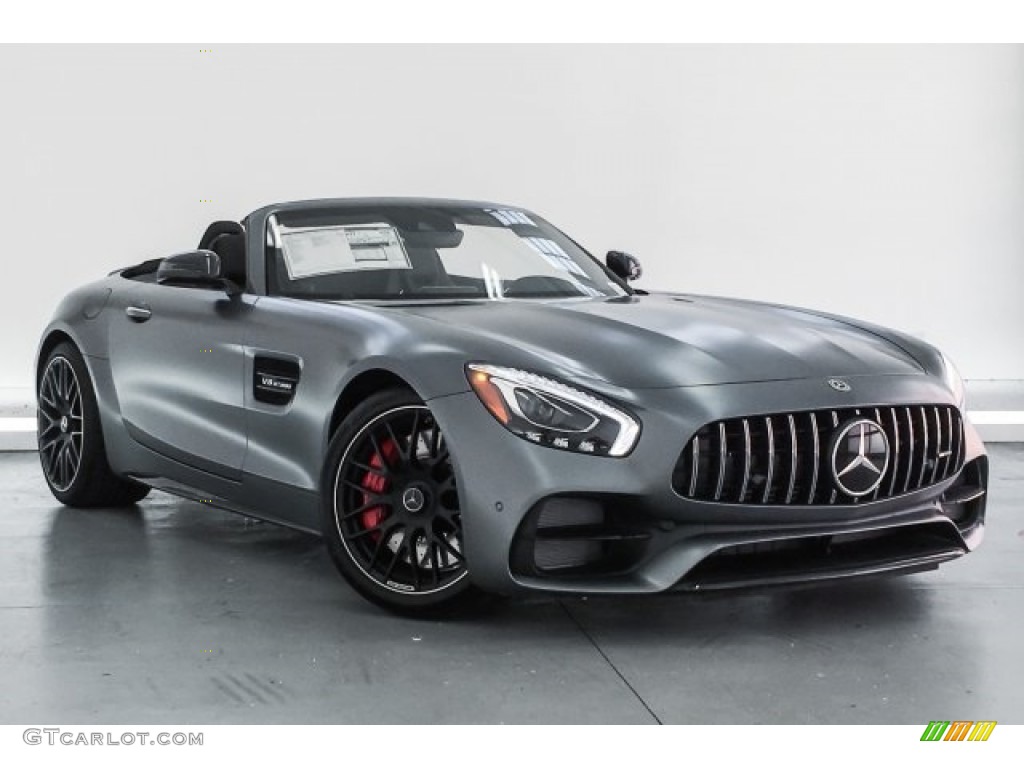 designo Selenite Grey Magno (Matte) 2018 Mercedes-Benz AMG GT C Roadster Exterior Photo #126196802