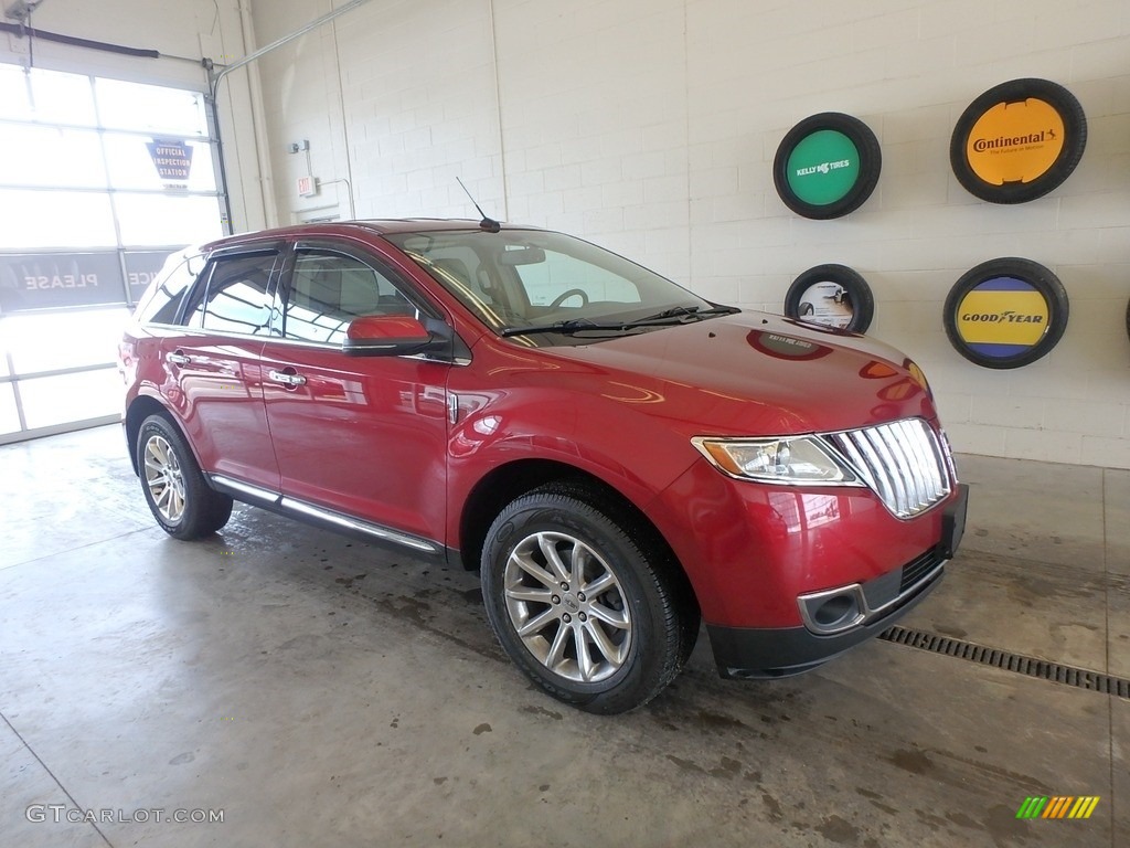 2013 MKX AWD - Ruby Red Tinted Tri-Coat / Medium Light Stone photo #1