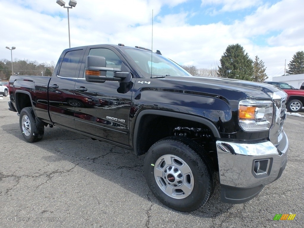 2018 Sierra 2500HD SLE Double Cab 4x4 - Onyx Black / Jet Black photo #3