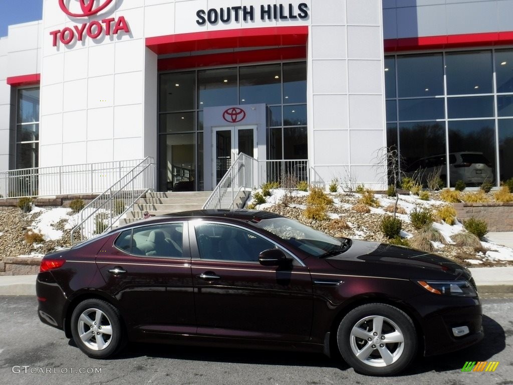 2015 Optima LX - Dark Cherry / Beige photo #2