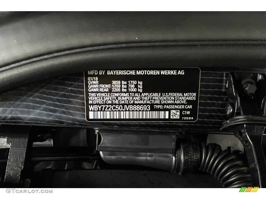 2018 i3 Color Code C1W for Imperial Blue Metallic Photo #126222523