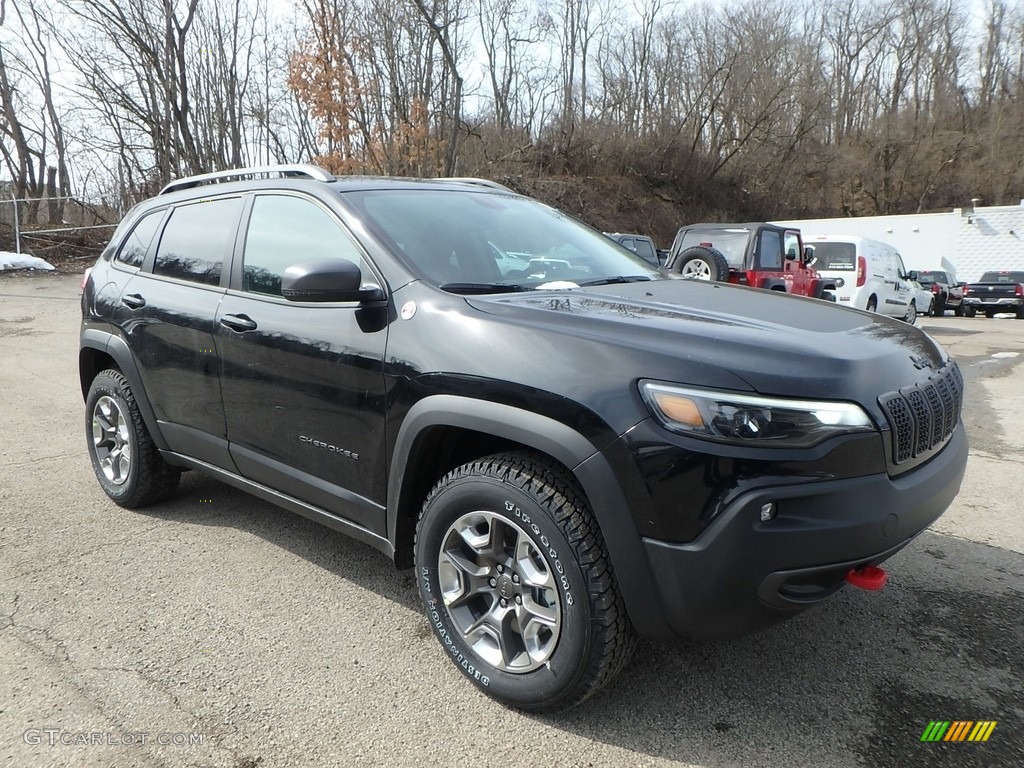 Diamond Black Crystal Pearl 2019 Jeep Cherokee Trailhawk Elite 4x4 Exterior Photo #126226882