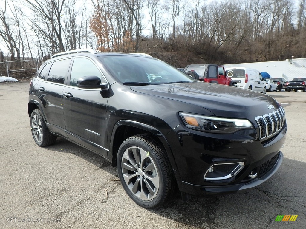Diamond Black Crystal Pearl 2019 Jeep Cherokee Overland 4x4 Exterior Photo #126228514