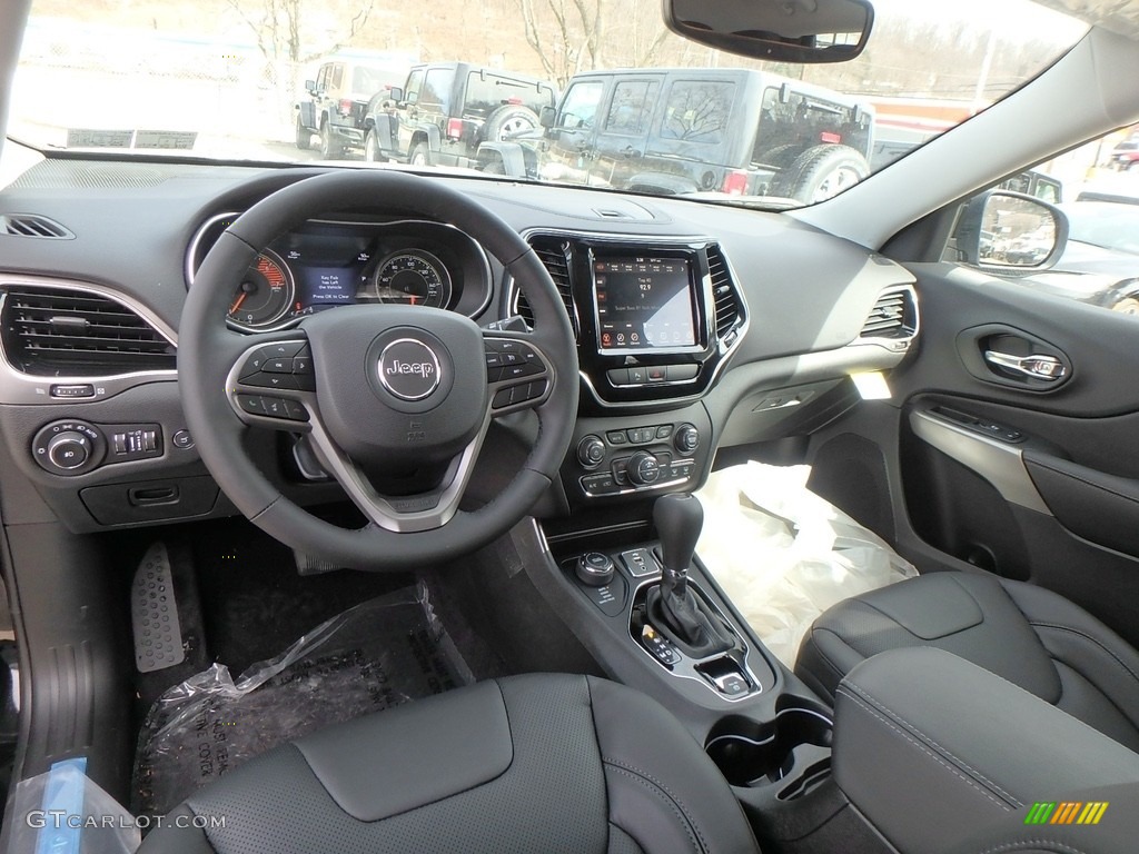Black Interior 2019 Jeep Cherokee Overland 4x4 Photo #126228610