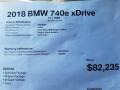 2018 BMW 7 Series 740e iPerformance xDrive Sedan Info Tag