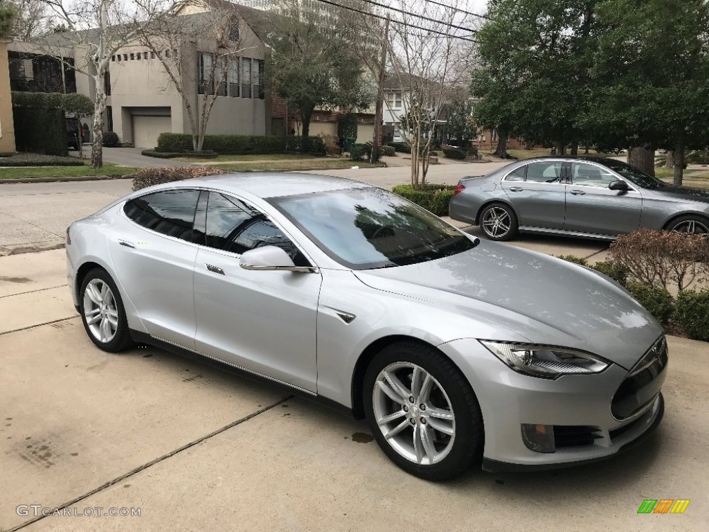 2014 Model S  - Silver Metallic / Black photo #6