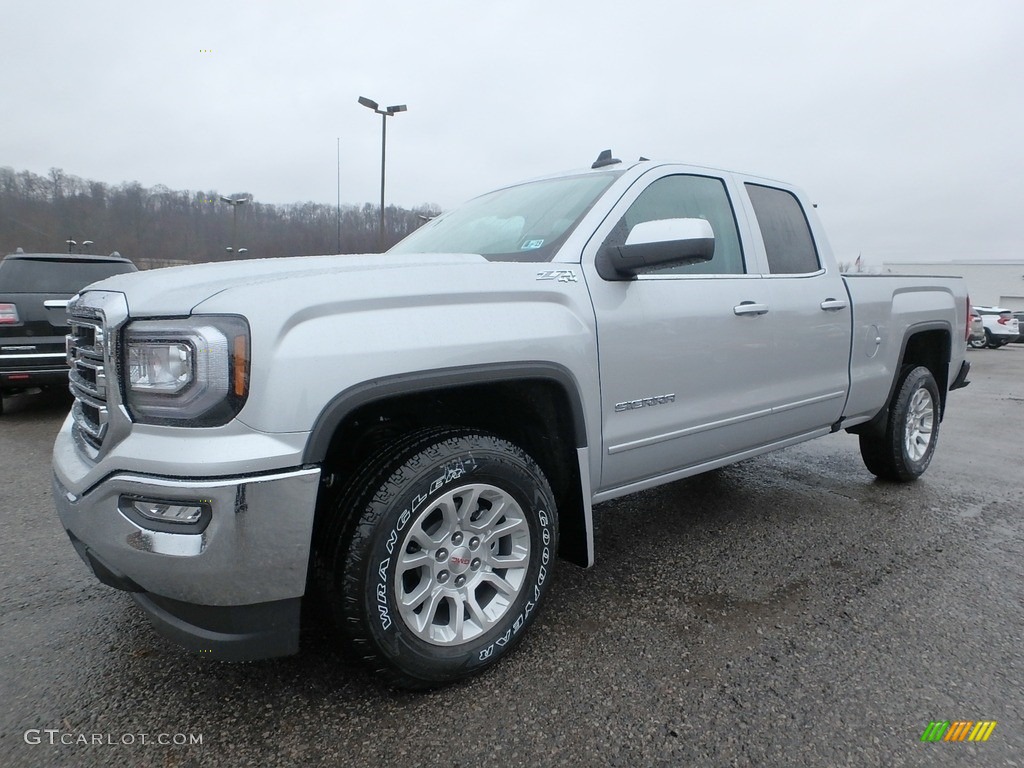 2018 Sierra 1500 SLE Double Cab 4WD - Quicksilver Metallic / Jet Black photo #1